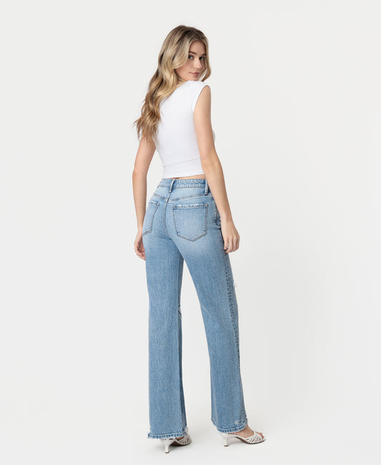Back product images of Beautiful Day - Super High Rise Distressed Vintage Flare Jeans