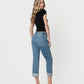 Back product images of Enhancement - Mid Rise Distressed Cuffed Crop Straight Jeans