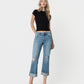 Front product images of Enhancement - Mid Rise Distressed Cuffed Crop Straight Jeans