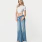 Left 45 degrees product image of Insightful - Low Rise Tinted Wide Flare Jeans