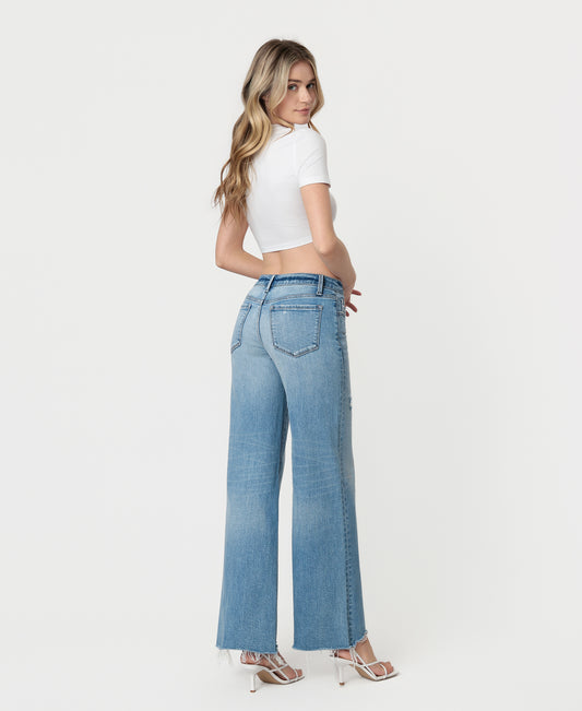 Back product images of Insightful - Low Rise Tinted Wide Flare Jeans