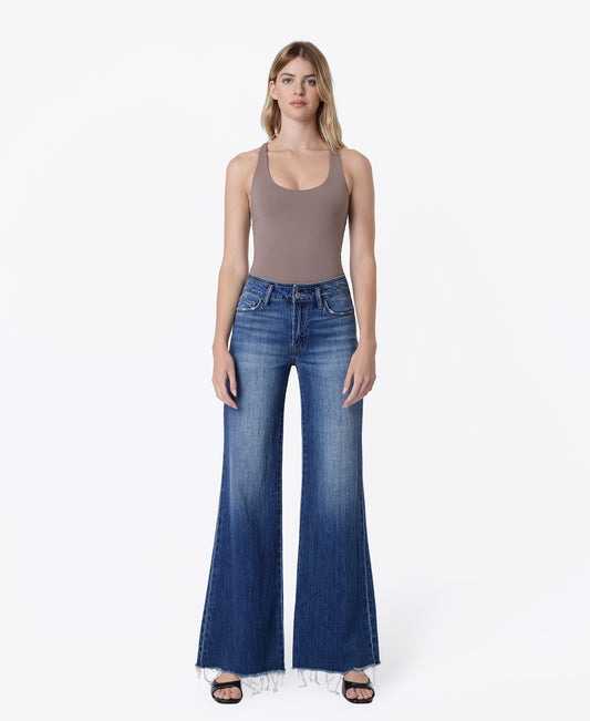 Front product images of Promising - High Rise Raw Hem Vintage Flare Jeans