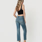 Back product images of Apollo - Mid Rise Tinted Ankle Straight Jeans