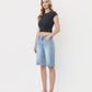 Left 45 degrees product image of Conciliate - Super High Rise Side Seam Denim Jorts