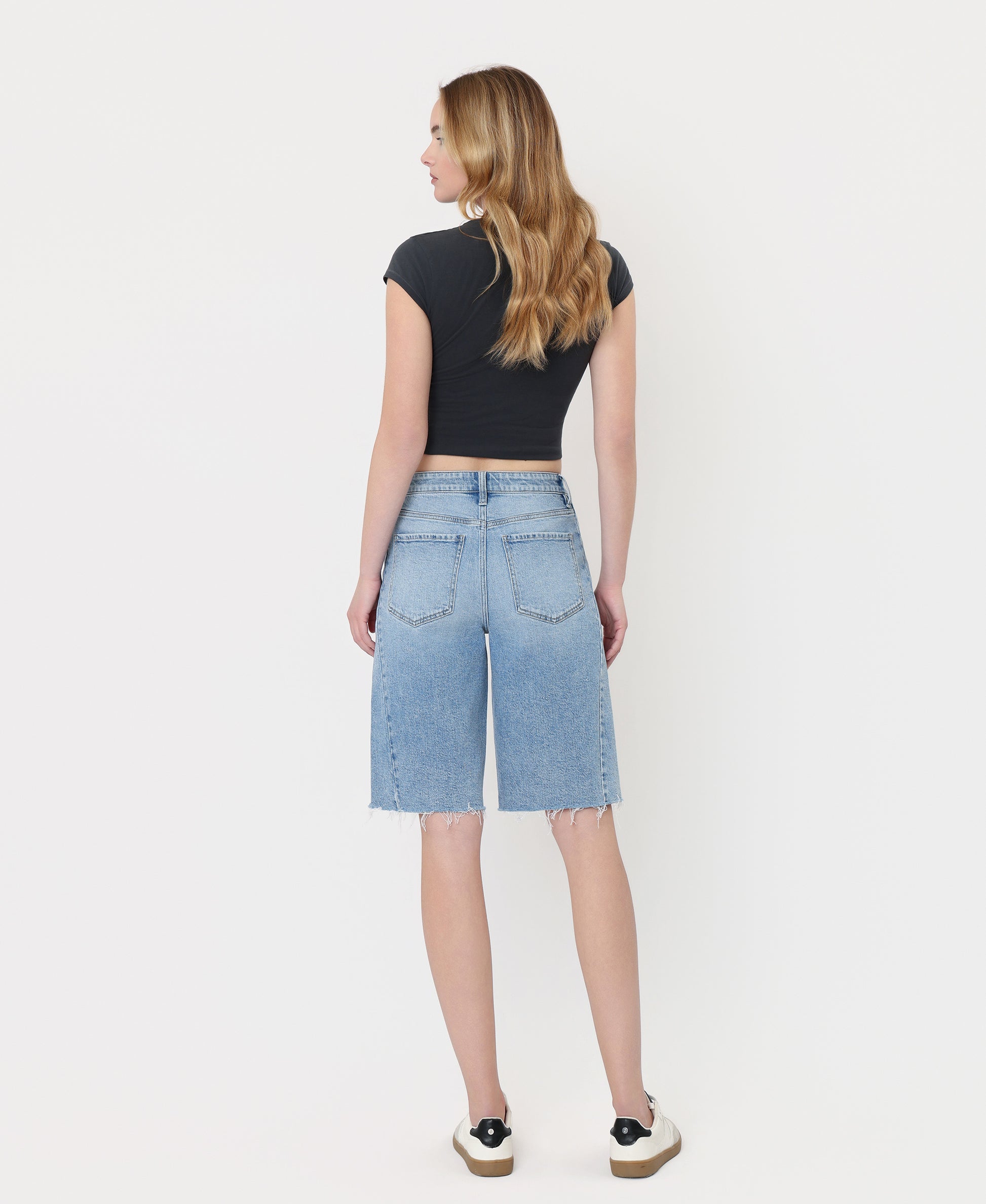 Back product images of Conciliate - Super High Rise Side Seam Denim Jorts