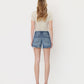 Back product images of Beaming - Mid Rise Studded Pocket A Line Denim Shorts
