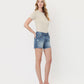 Right 45 degrees product image of Beaming - Mid Rise Studded Pocket A Line Denim Shorts