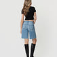 Back product images of Jubiliant - Mid Rise Distressed Raw Hem Denim Jorts