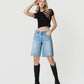 Front product images of Jubiliant - Mid Rise Distressed Raw Hem Denim Jorts