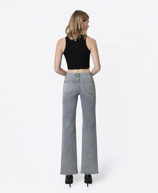 Back product images of Grey - Mid Rise Full Length Vintage Flare Jeans