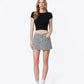 Front product images of Grey Leopard - High Rise Leopard Print Denim Skorts