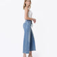 Right side product images of On The Blue - Super High Rise Seam Detail Self Strap Crop Wide Leg Jeans