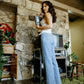 editorial image of Fine - High Rise Side Seam Detail Vintage Flare Jeans