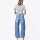 Back product images of Awesomely - High Rise Patchwork Crop Barrel Jeans