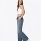 Left side product images of Splendid - Mid Rise Front Seamed Tinted Wide Leg Jeans