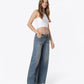 Right 45 degrees product image of Splendid - Mid Rise Front Seamed Tinted Wide Leg Jeans