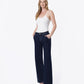 Left 45 degrees product image of Stripe - Mid Rise Slant Pocket Trouser Hem Wide Leg Jeans