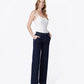 Right 45 degrees product image of Stripe - Mid Rise Slant Pocket Trouser Hem Wide Leg Jeans