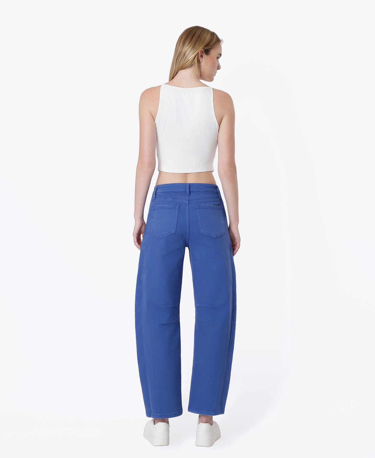 Back product images of Beaucoup Blue - High Rise Darted Barrel Jeans