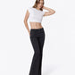Right 45 degrees product image of Floral Flocking - High Rise Floral Print Easy Flare Jeans