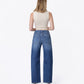 Back product images of Embolden - High Rise Side Button Double Pockets Barrel Jeans