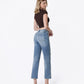 Back product images of Soulful - High Rise Distressed Tinted Crop Straight Jeans