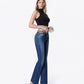 Right 45 degrees product image of Leopard - High Rise Leopard Print Waistband Bootcut Jeans