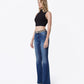 Left 45-degree product image of Leopard - High Rise Leopard Print Waistband Bootcut Jeans