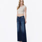 Left 45 degrees product image of Satiate - Low Rise Cinch Waist Tinted Wide Leg Jeans