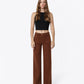 Front product images of Chocolate Fondant - High Rise Patch Pocket Trouser Fold Wide Leg Jeans