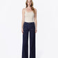 Front product images of Dark Rinse - High Rise Patch Pocket Trouser Wide Leg Jeans