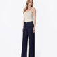 Left 45 degrees product image of Dark Rinse - High Rise Patch Pocket Trouser Wide Leg Jeans