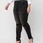 Left 45 degrees product image of York - Plus High Rise Distressed Button Fly Ankle Skinny Denim Jeans