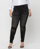 Front product images of York - Plus High Rise Distressed Button Fly Ankle Skinny Denim Jeans
