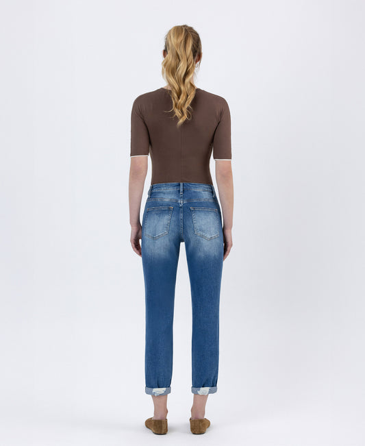 Back product images of Absolutely Good - Distressed Stretch Boyfriend Jeans