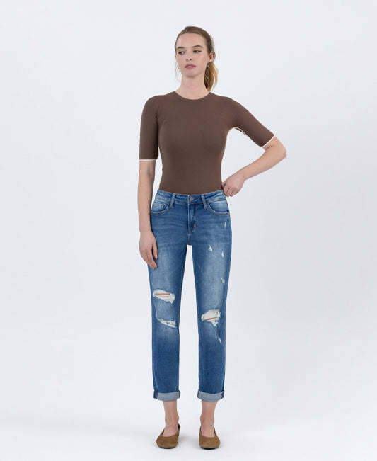 Front product images of Absolutely Good - Distressed Stretch Boyfriend Jeans