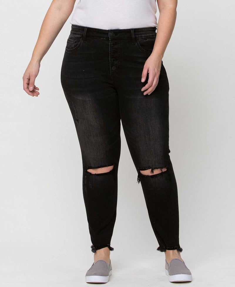VERVET  Plus Size Modern Love High Rise Mom Fit Jeans VT1196-PL