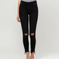 Front product images of Night Reflection - High Rise Button Fly Distressed Crop Skinny Jeans