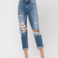 Front product images of Hart - Distressed Cuffed Denim Mom Jeans