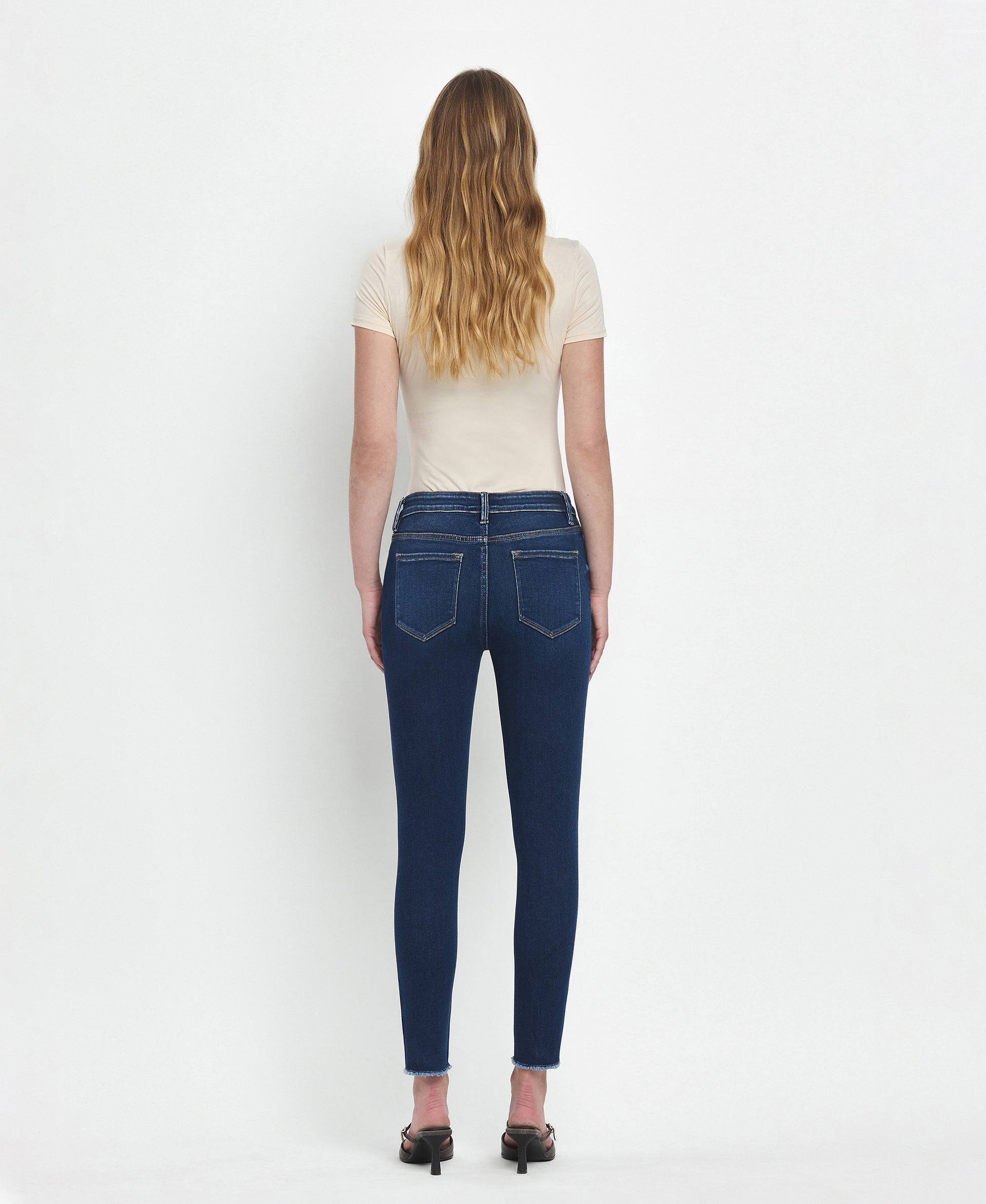 Back product images of Emerson - Mid Rise Raw Hem Crop Skinny Jeans