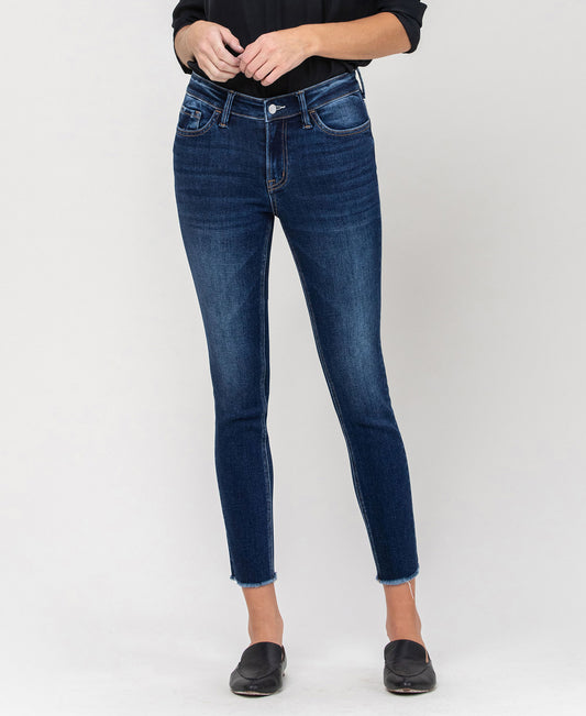 Front product images of Emerson - Mid Rise Raw Hem Crop Skinny Jeans