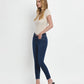 Left 45 degrees product image of Emerson - Mid Rise Raw Hem Crop Skinny Jeans