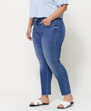 Left 45 degrees product image of Wolf N Crane - Plus Mid Rise Raw Hem Crop Skinny Jeans