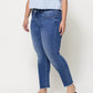 Left 45 degrees product image of Wolf N Crane - Plus Mid Rise Raw Hem Crop Skinny Jeans