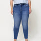 Front product images of Wolf N Crane - Plus Mid Rise Raw Hem Crop Skinny Jeans