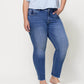 Right 45 degrees product image of Wolf N Crane - Plus Mid Rise Raw Hem Crop Skinny Jeans