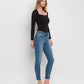 Right 45 degrees product image of Wolf N Crane - Mid Rise Raw Hem Cropped Skinny Jeans