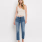 Front product images of Midnight - Mid Rise Crop Slim Straight Jeans