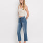 Left 45 degrees product image of Midnight - Mid Rise Crop Slim Straight Jeans