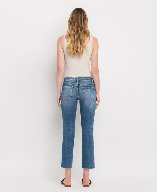 Back product images of Midnight - Mid Rise Crop Slim Straight Jeans